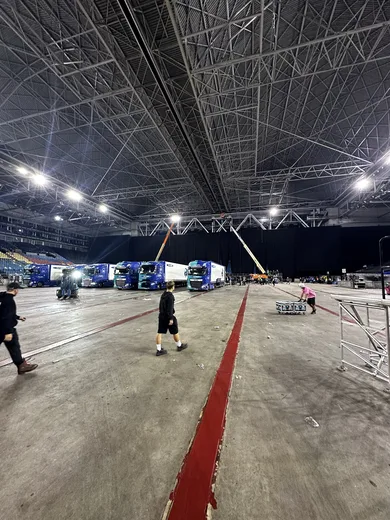 Arena floor during load-in