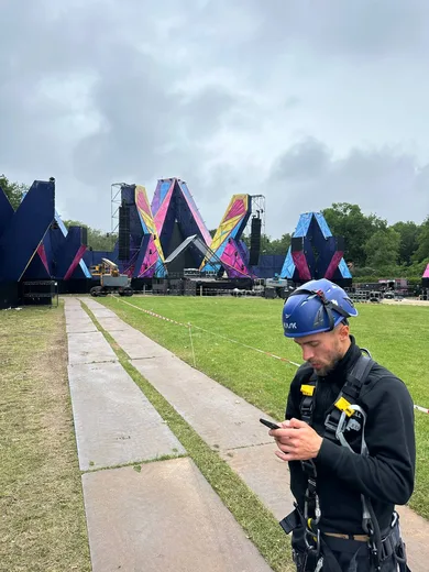 Between tasks on the festival site
