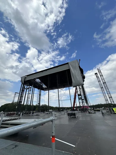 Roof grid from below during assembly