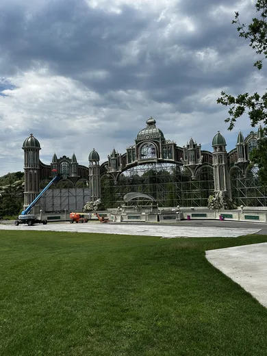 The main stage facade from the park